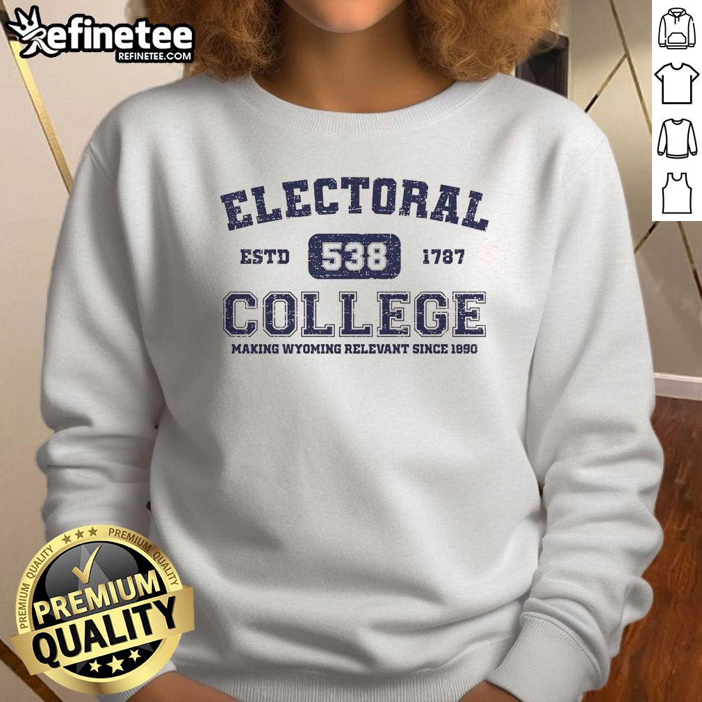 Official Electoral College Estd 1787 539 Sweatshirt featuring a stylish design for political enthusiasts.