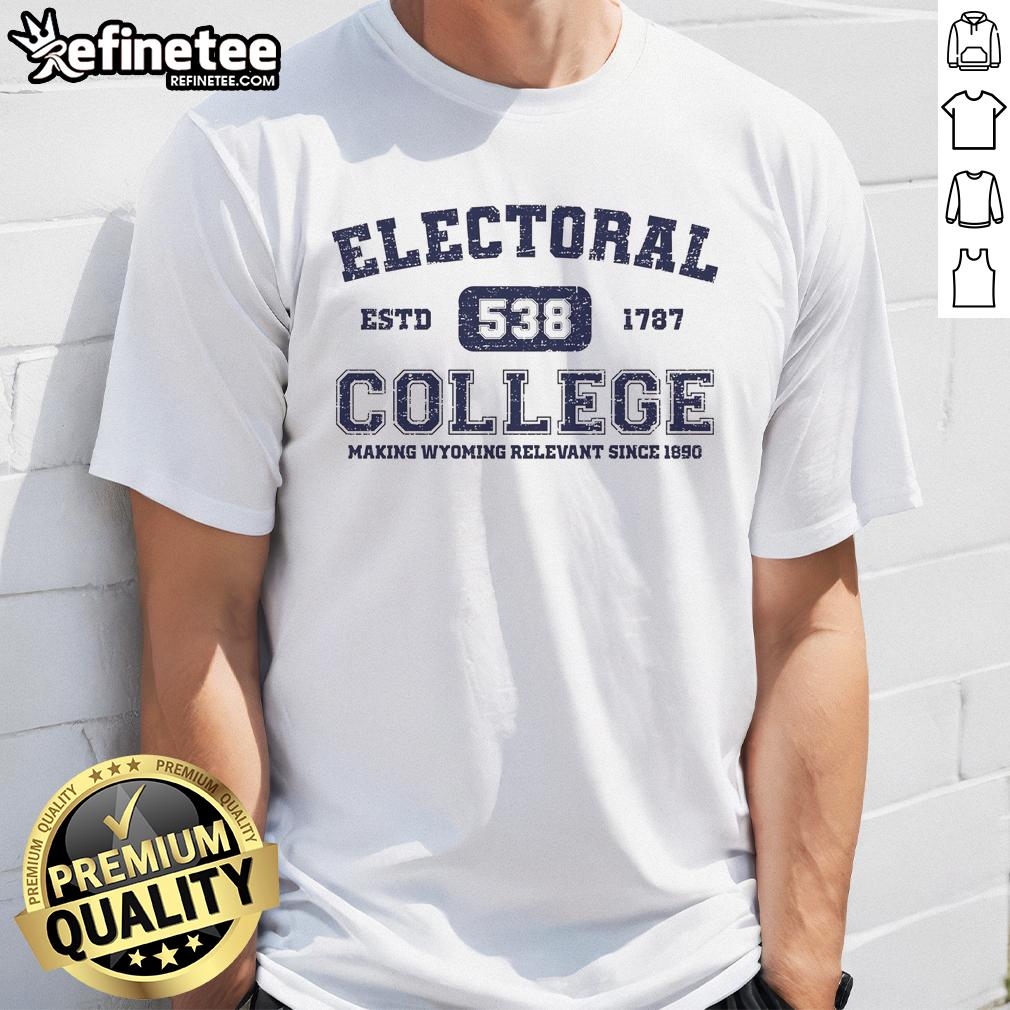 Alt Text: Official Electoral College Estd 1787 539 T-Shirt featuring vintage design, perfect for political enthusiasts.