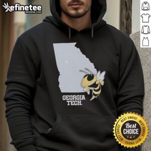 Official Georgia Tech Yellow Jackets Buzz hoodie in navy blue, featuring the school logo and mascot design.