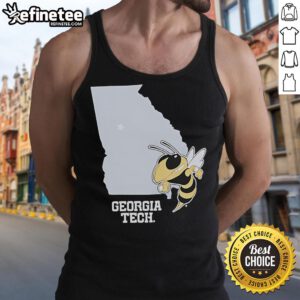 Alt Text: Official Georgia Tech Yellow Jackets Buzz Georgia tank top featuring vibrant team colors and logo, perfect for fans.