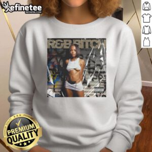 Alt Text: Official Ginaviews RB Bitch Sweatshirt in black with bold graphic design, perfect for casual streetwear style.