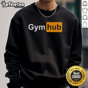 Official Gym Hub Sweatshirt in black, featuring a bold logo and comfortable design for workout enthusiasts.