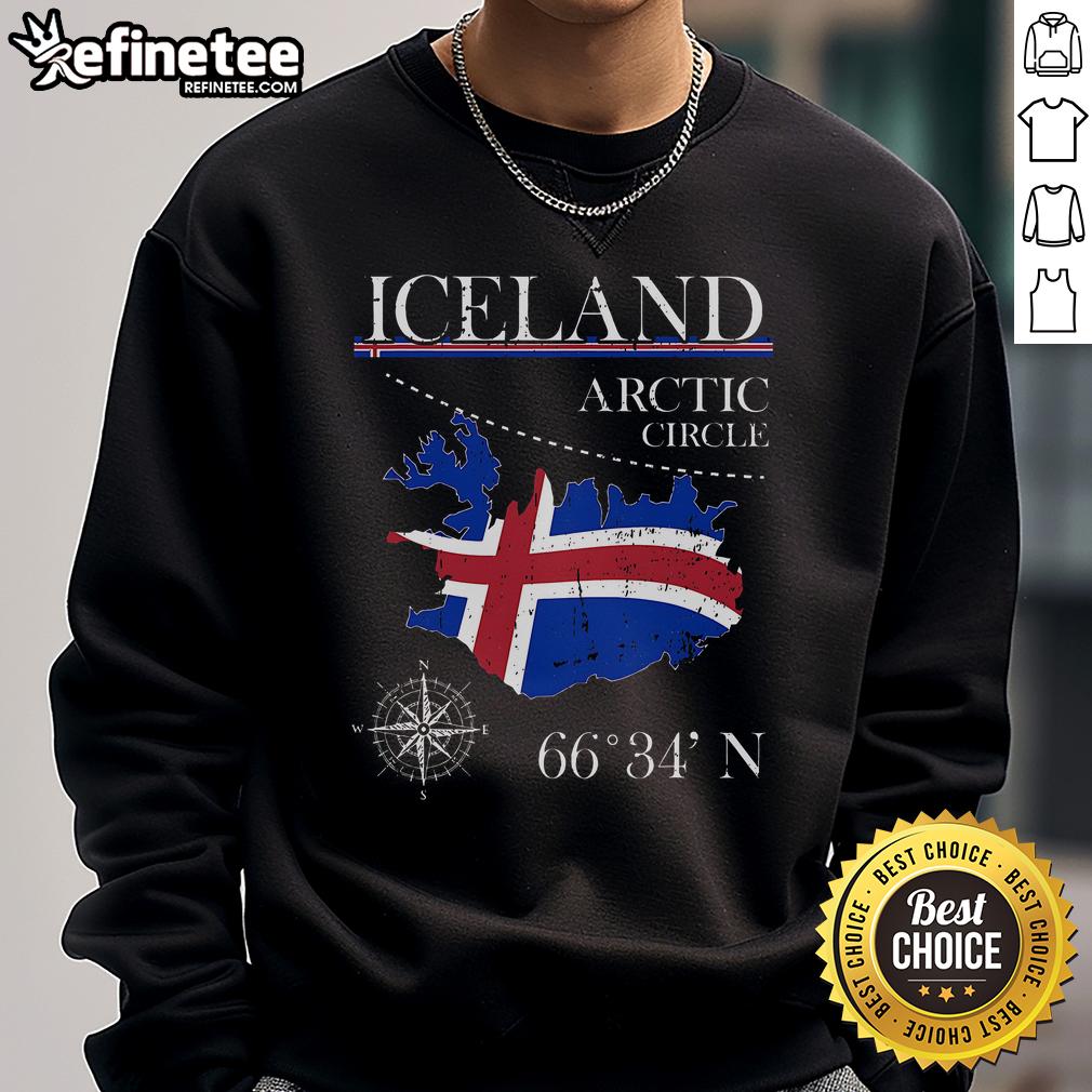 Official Iceland Arctic Circle sweatshirt featuring the Icelandic flag, perfect for showcasing your love for Iceland.