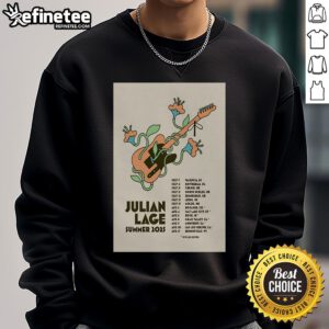 Official Julian Lage Tour EU UK Summer 2025 sweatshirt poster featuring vibrant design and tour details.