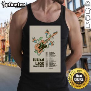 Official Julian Lage Tour EU UK Summer 2025 poster on a tank top, featuring vibrant graphics and tour details.