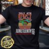 Official July 4th Didn't Set Me Free Juneteenth Independence Day T-Shirt featuring bold text and vibrant design.