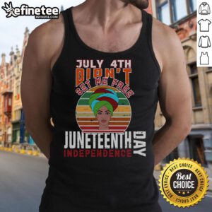 Official July 4th Didn't Set Me Free Juneteenth Independence Day tank top showcasing vibrant design and powerful message.