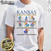 Alt Text: Official Kansas Jayhawks History Of Team Logos T-Shirt featuring iconic logo designs, perfect for fans and collectors.