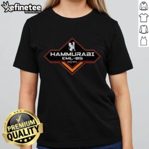 Alt Text: Official MCRN Classic Hammurabi EML 05 Ladies Tee featuring a stylish design and comfortable fit for fans.