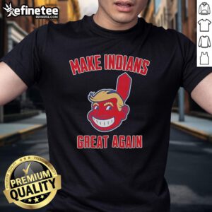 Official Miga Make Indians Great Again Baseball T-Shirt featuring bold graphics and a comfortable fit for fans.