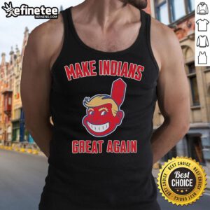 Alt Text: Official MIGA Make Indians Great Again Baseball Tank Top featuring a bold design and vibrant colors for fans.