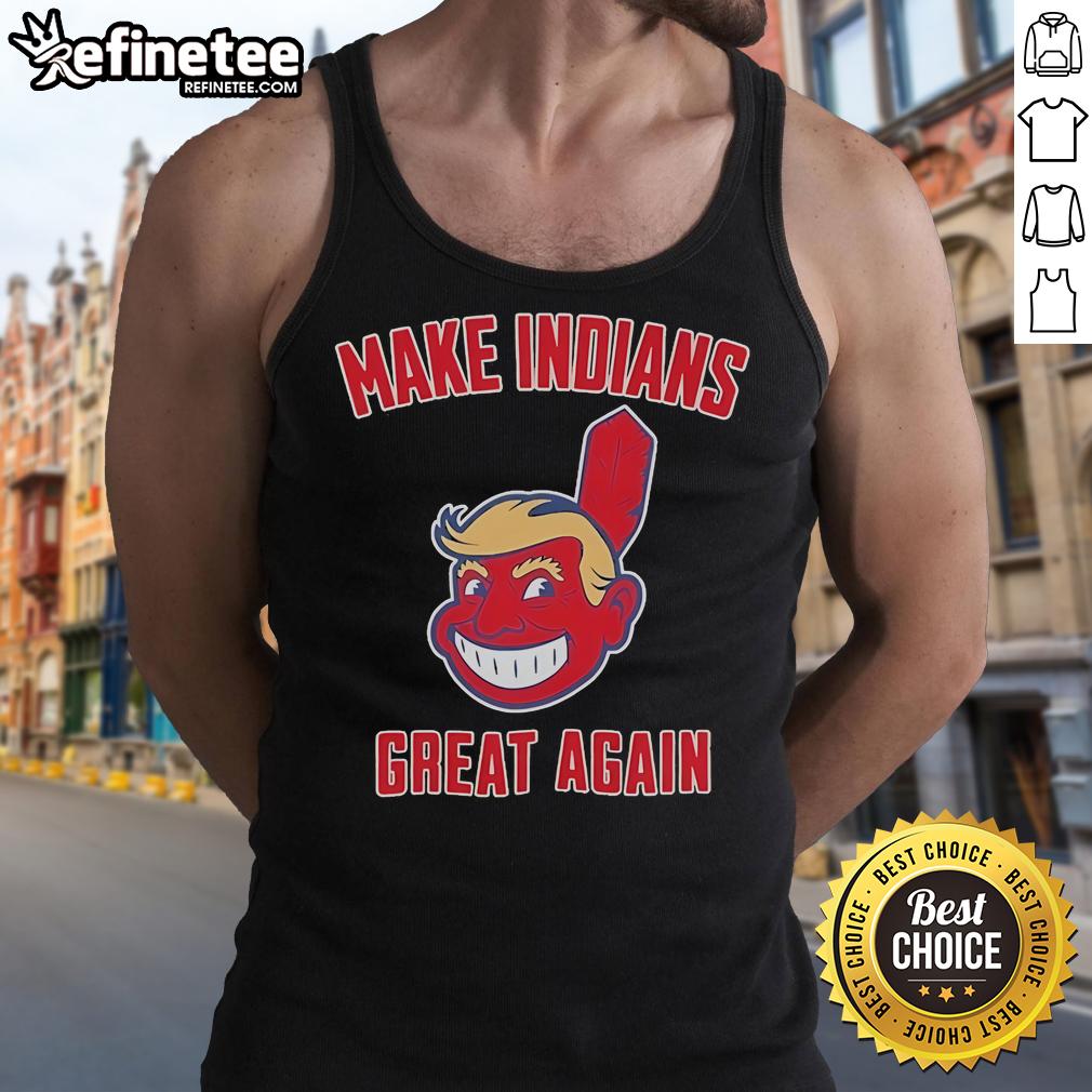 Alt Text: Official MIGA Make Indians Great Again Baseball Tank Top featuring a bold design and vibrant colors for fans.