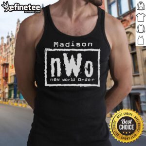 Official Madison nWo New World Order tank top featuring bold logo design, perfect for wrestling fans and casual wear.