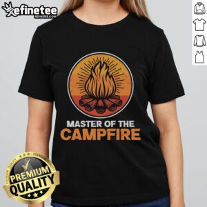 Official Master Of The Campfire Ladies Tee featuring a stylish design perfect for outdoor enthusiasts.