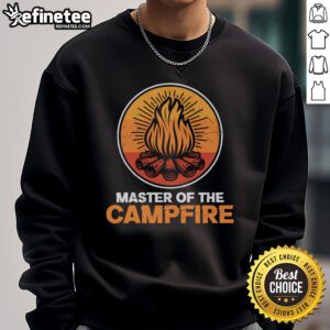 Cozy Official Master of the Campfire Sweatshirt featuring a campfire graphic, perfect for outdoor enthusiasts.