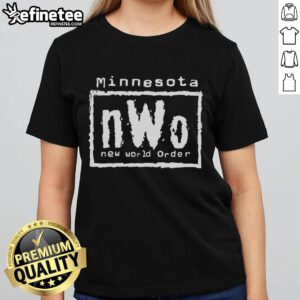 Official Minnesota nWo New World Order Ladies Tee featuring bold graphics and a stylish design for fans.