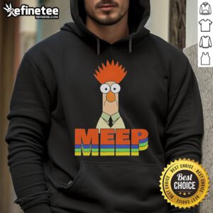 Official Muppet Beaker Meep Hoodie featuring vibrant colors and Beaker's iconic design for fans of the Muppets.