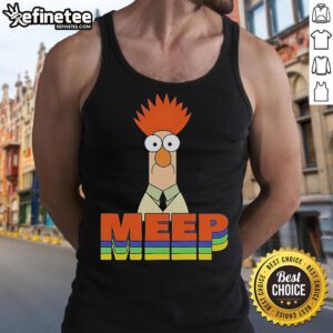 Official Muppet Beaker Meep tank top featuring colorful graphics of Beaker, perfect for fans of the Muppets.