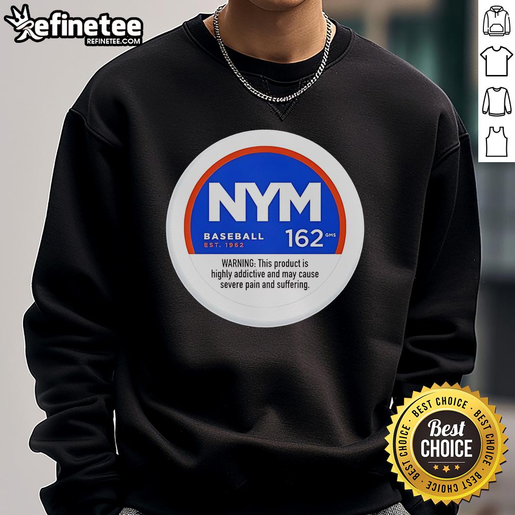 Official NYM Baseball 162 GMS Sweatshirt in navy blue, featuring team logo and stylish design for fans.