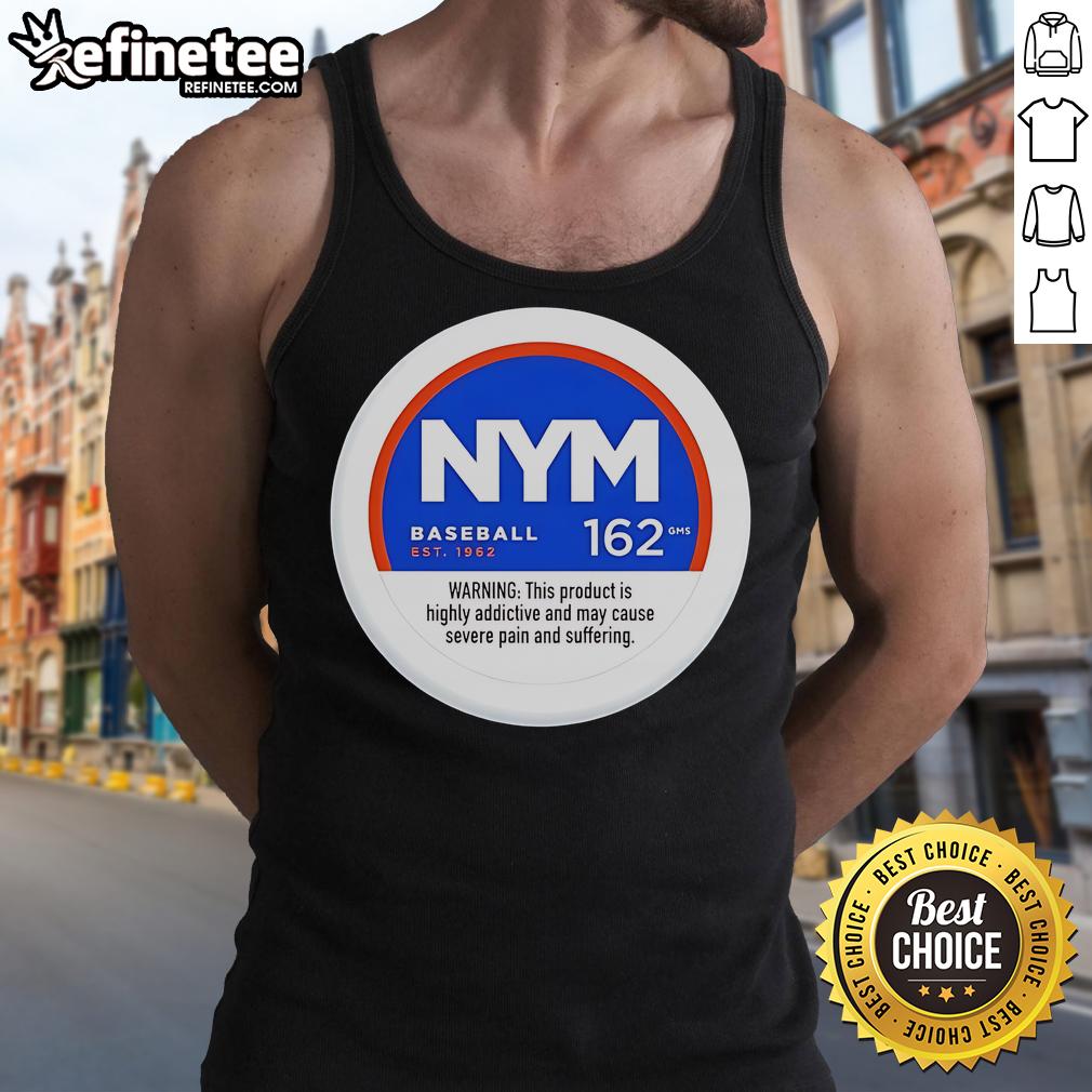 Official NYM Baseball 162 GMS Tank Top in blue, featuring team logo and stylish design for fans and athletes.