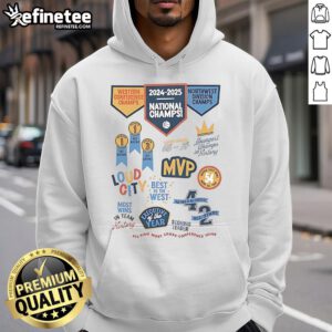 OKC Thunder 2025 Championship Season Scrapbook Hoodie featuring team logo and vibrant design for fans.
