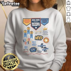 2025 Championship Season Scrapbook Sweatshirt featuring OKC Thunder logo, perfect for fans celebrating the season.