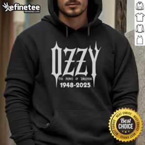 Official Ozzy Osbourne The Prince of Darkness hoodie, honoring the rock music legend 1948-2025, featuring iconic design.