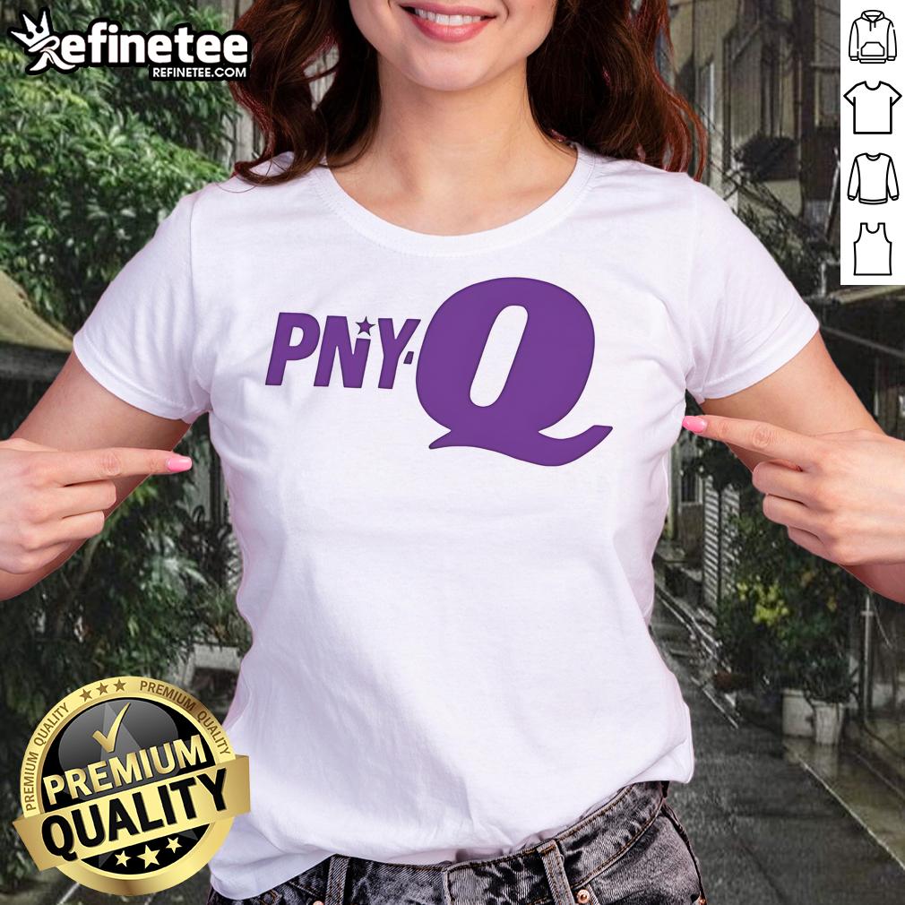 Official PNY Q logo on a stylish ladies tee, showcasing a modern design perfect for casual wear and tech enthusiasts.