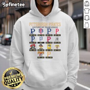 Official Pittsburgh Pirates History of Team Logos hoodie featuring iconic team logo designs in stylish apparel.