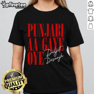 Official Punjabi Aa Gaye Oye Diljit Dosanjh signature ladies tee in vibrant colors, perfect for fans and casual wear.