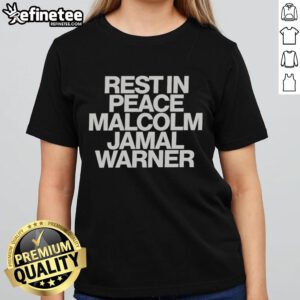 Alt Text: Official Rest In Peace Malcolm Jamal Warner shirt, 1970 ladies tee honoring the beloved actor and musician.