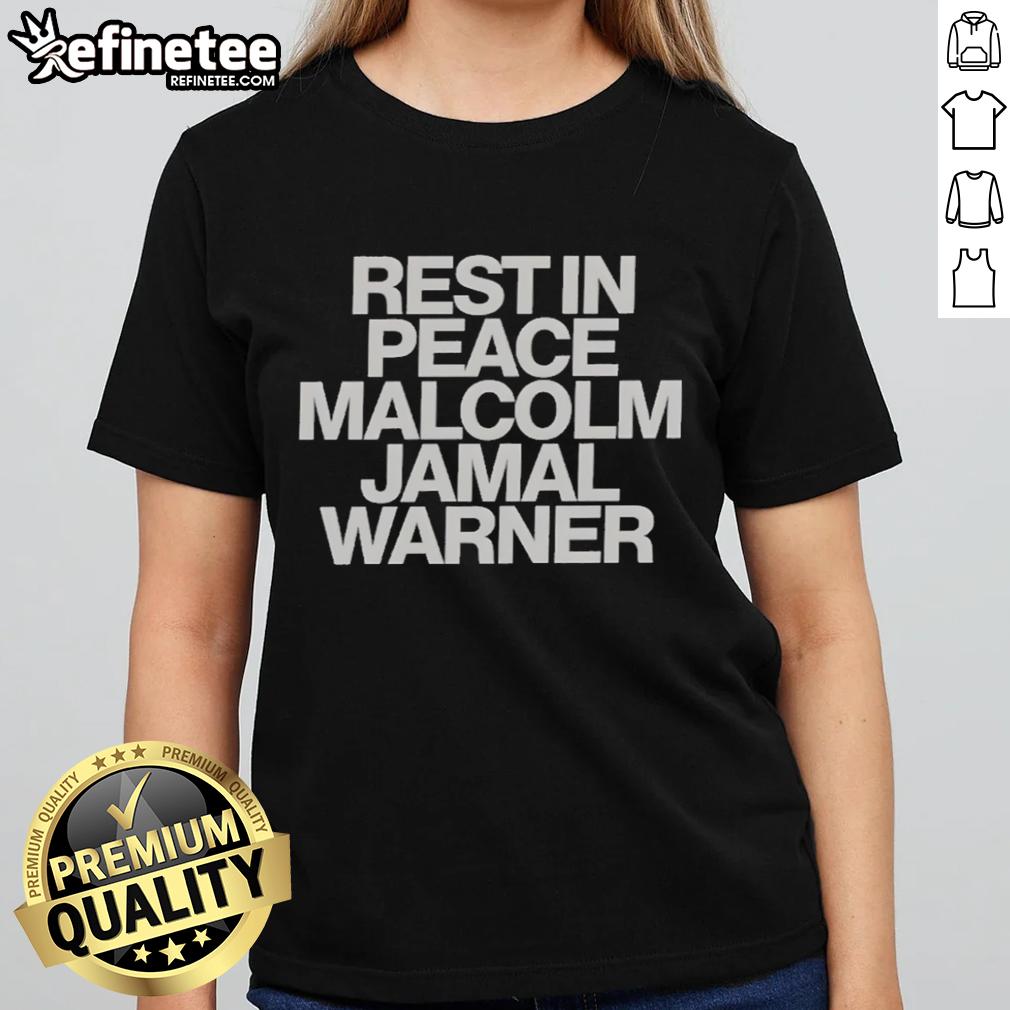 Alt Text: Official Rest In Peace Malcolm Jamal Warner shirt, 1970 ladies tee honoring the beloved actor and musician.
