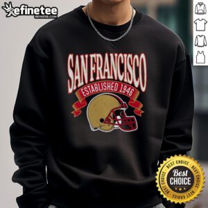 Vintage San Francisco Football sweatshirt established 1946, featuring classic design and comfortable fit for fans.