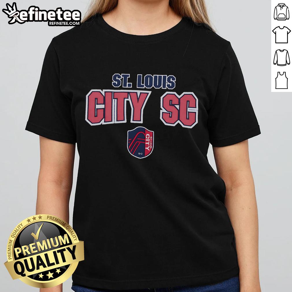 Official St. Louis CITY SC Legendary Slub Ladies Tee, stylish women's soccer shirt featuring team logo and vibrant colors.
