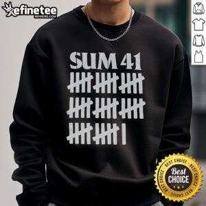 Official Sum 41 sweatshirt featuring band logo and vibrant colors, perfect for fans of punk rock fashion.
