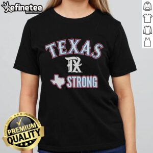 Official Texas Strong Pray For Texas Ladies Tee in vibrant colors, showcasing state pride and resilience.