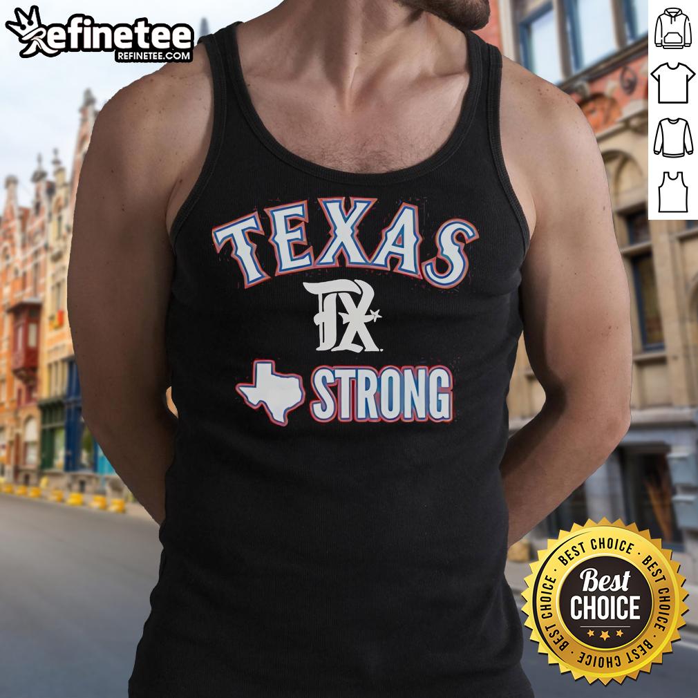 Texas Strong Pray for Texas tank top featuring bold lettering, perfect for showing support and Texas pride.