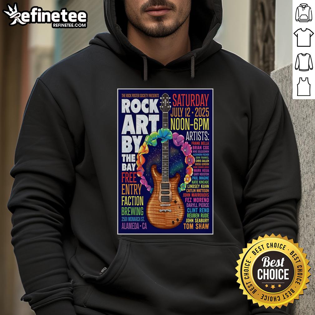 Official The Rock Poster Society event in Alameda, CA, July 12th, 2025, featuring a guitar hoodie design.