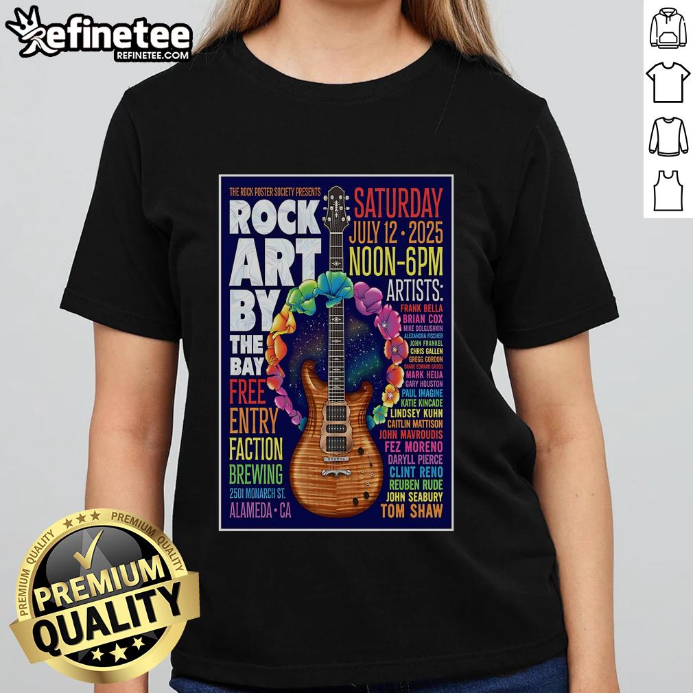 Official The Rock Poster Society poster for Alameda, CA, July 12th, 2025, featuring Guitar Ladies Tee design.