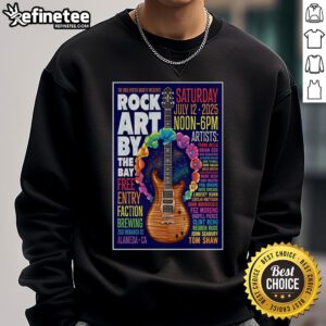 Official The Rock Poster Society sweatshirt featuring guitar design, Alameda CA, July 12th, 2025 event poster.