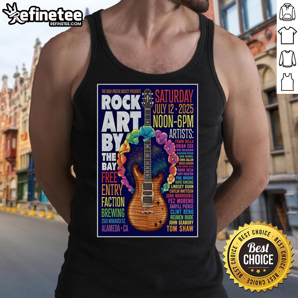 Official The Rock Poster Society tank top featuring a guitar design, available in Alameda, CA, July 12th, 2025.