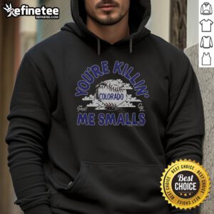 Alt Text: Official The Sandlot x Colorado Rockies You're Killin' Me Smalls hoodie featuring a vintage baseball design.