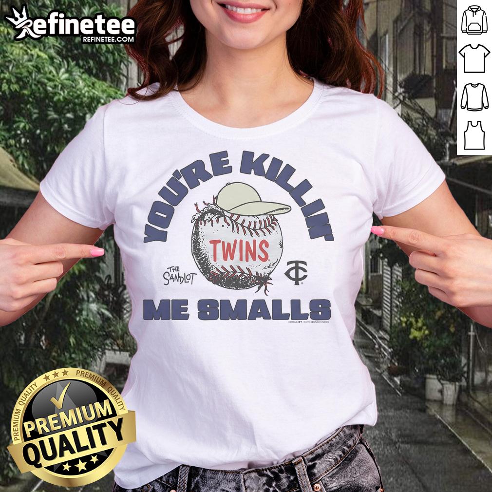 Official The Sandlot X Minnesota Twins ladies tee featuring vintage baseball design, perfect for fans and casual wear.