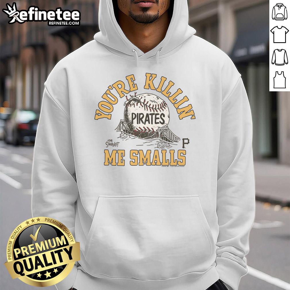 Official Sandlot X Pittsburgh Pirates You're Killin' Me Smalls hoodie featuring classic design and vibrant colors.
