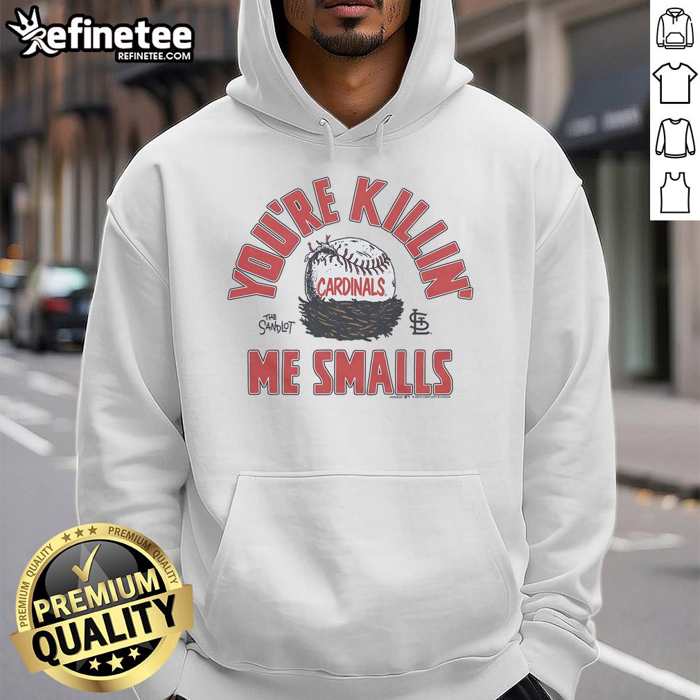 Official The Sandlot x St. Louis Cardinals You're Killin' Me Smalls hoodie featuring a vintage baseball design.