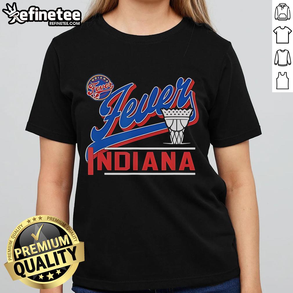 Official WNBA Commissioner's Cup 2025 Indiana Fever Ladies Tee featuring team logo and vibrant design for fans.