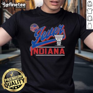 Official WNBA Commissioners Cup 2025 Raise Indiana Fever T-Shirt featuring vibrant team colors and logo design.
