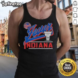 Official WNBA Commissioner's Cup 2025 Raise Indiana Fever tank top featuring team colors and logo, perfect for fans.