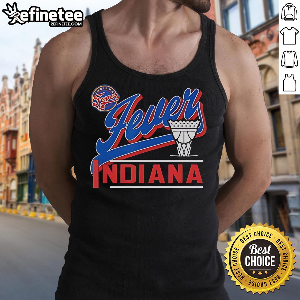 Official WNBA Commissioner's Cup 2025 Raise Indiana Fever tank top featuring team colors and logo, perfect for fans.