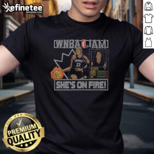 Official WNBA Jam A'Ja Wilson T-Shirt featuring vibrant graphics and team colors, perfect for fans and collectors.